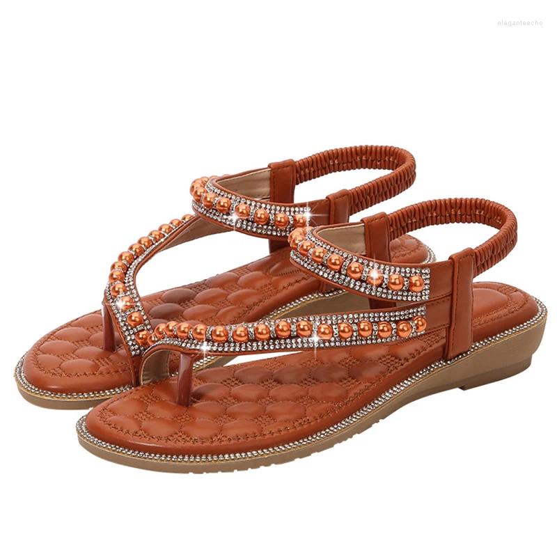 2025 S Fashion Designer Sandals Women S Rhies Summer Bohemia Ankle T Strap Casual Flat Elastic Comfort Shoes For Beach Oceanside
