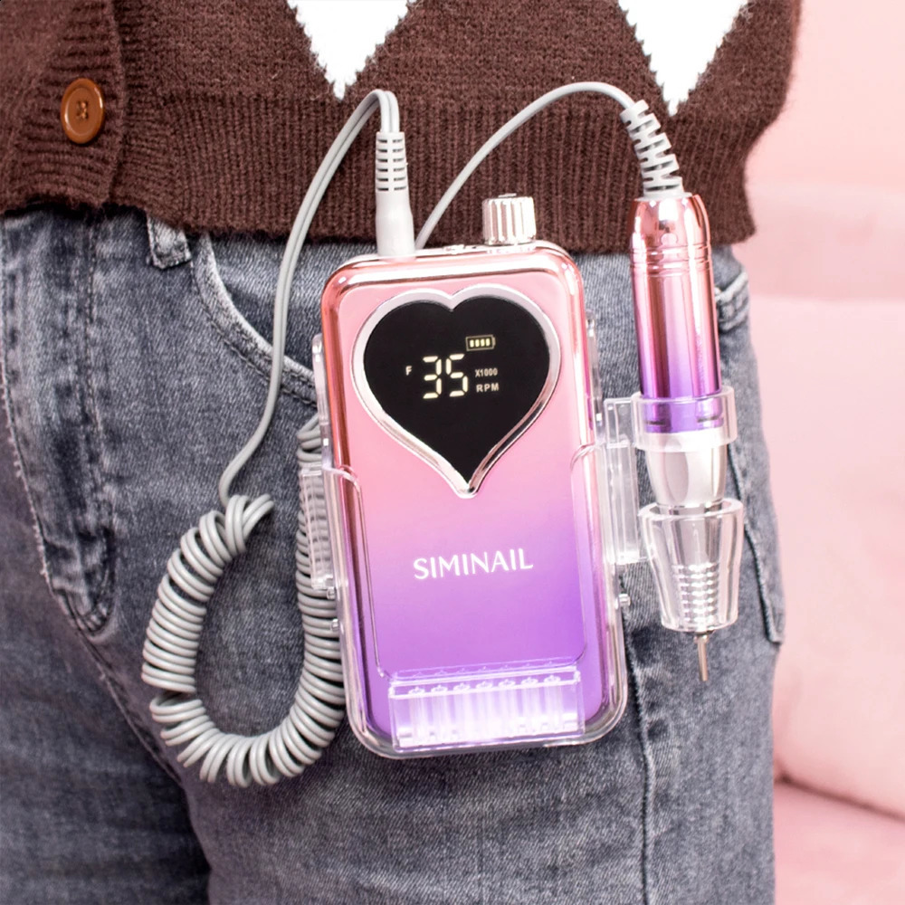 SIMINAIL professional nail drill 35000RPM portable electric nail file rechargeable processing machine kit efficient drill bit kit 241007