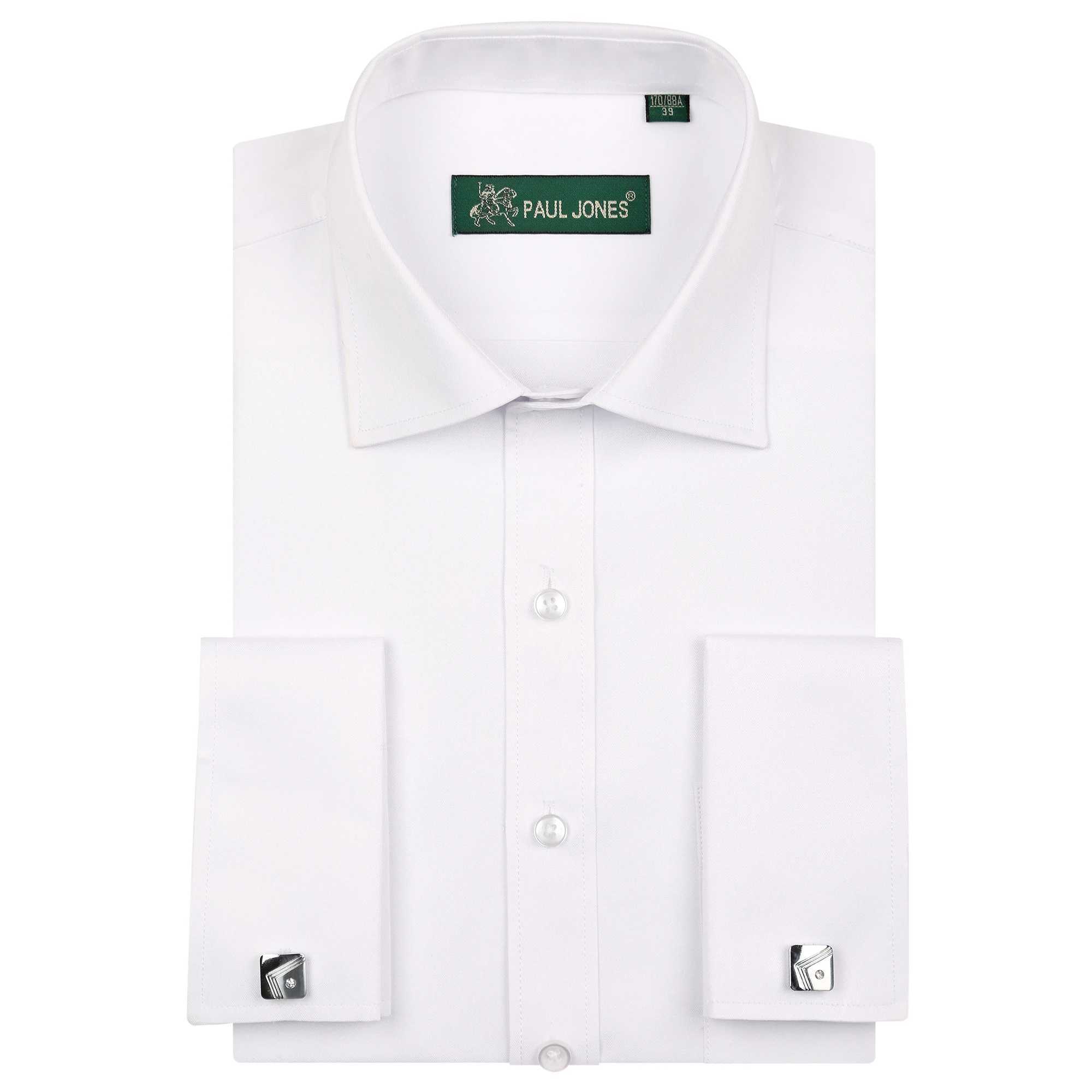 Mens French dress shirt mens tailcoat shirt high-quality brand mens clothing wedding dress solid color X2410071