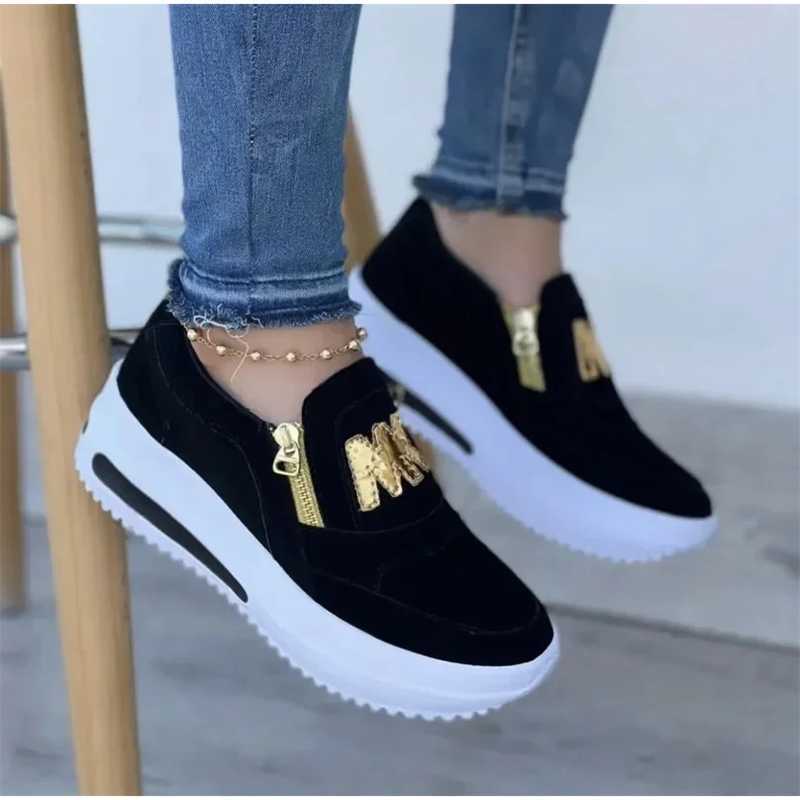 Womens autumn sports shoes casual shoes M printed side zipper platform shoes womens vulcanized shoes Zapatillas De Mujer womens shoes Y241007