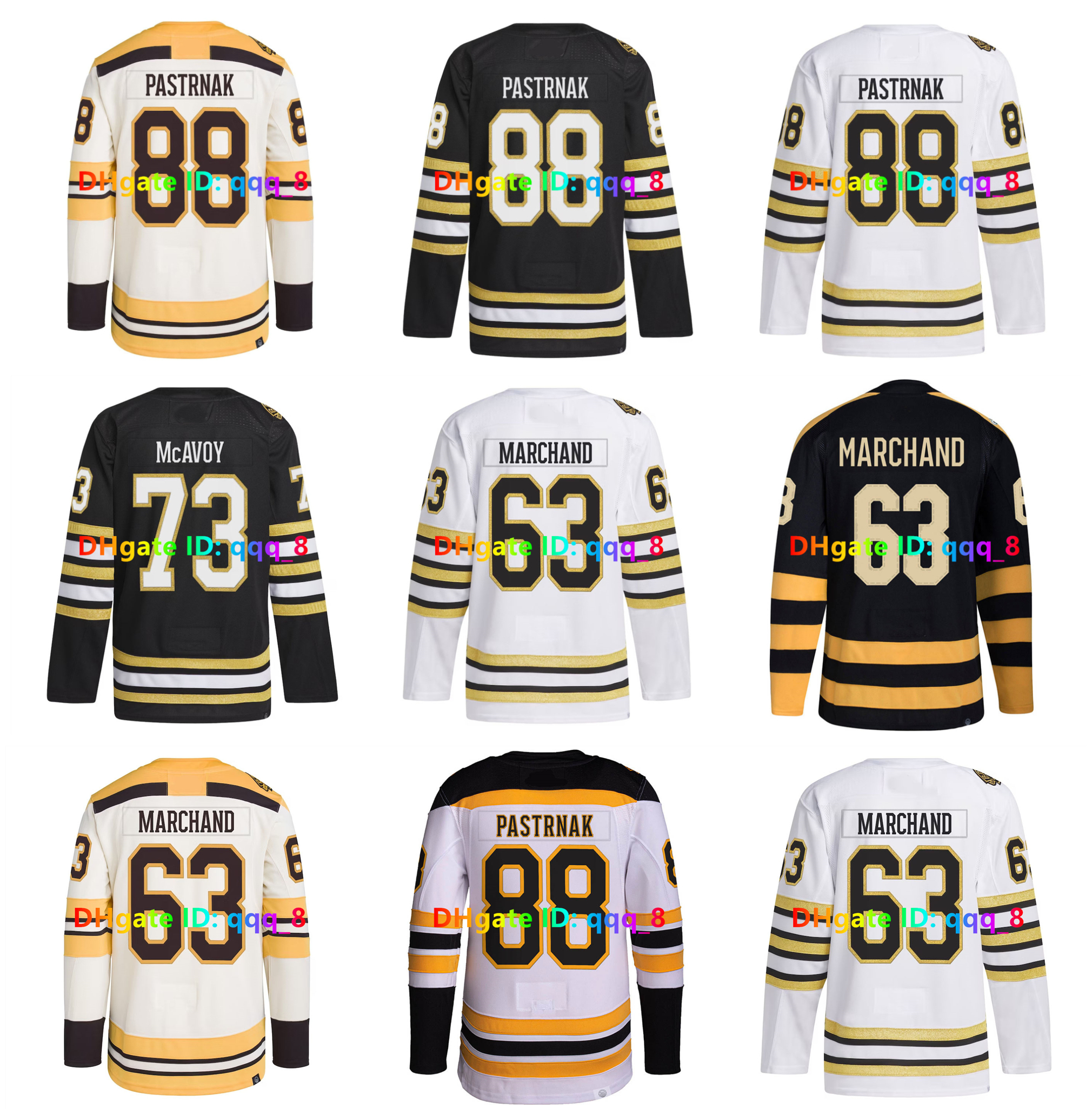 David Pastrnak Bruins Men Women Kids Brad Marchand Lohrei Hockey Jerseys Charlie McAvoy Frederic Morgan Geekie Danton Heinen Pavel Zacha White Black Size S-3XL
