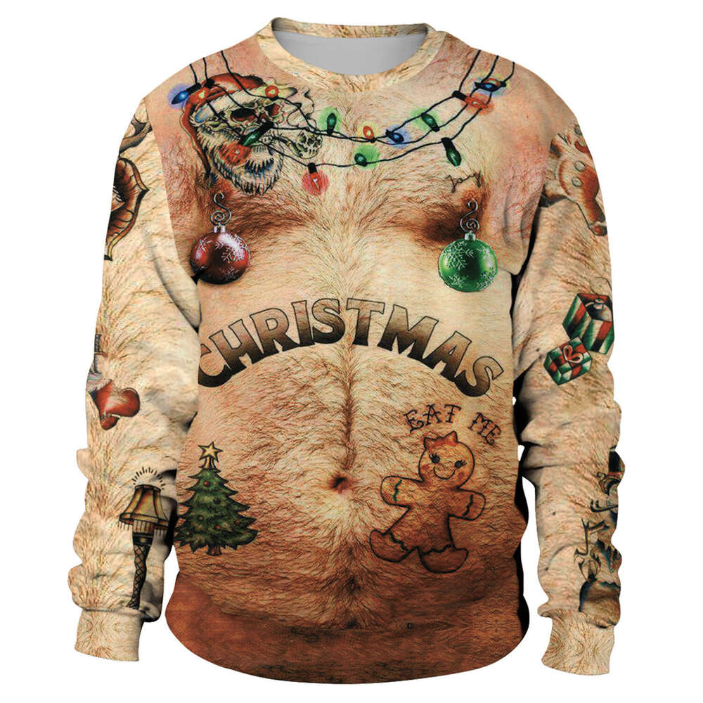 shanshi men hoodies designers New round neck hoodie quirky Santa Claus men's couple clothing