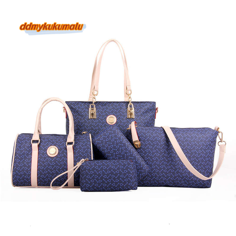 Women's Fashion 5 Pcs Girls Simple Crossbody Bag Hundreds of Daily Commuter Handbag Tote Printed Decoration PU Material H6.26#40.8 ddmykukumalu