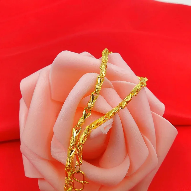 9999 pure gold 24K pure gold mini fish bracelet 240929