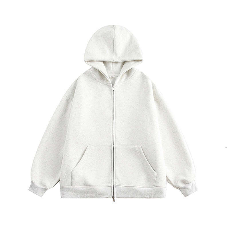 shanshi men hoodies designers Men's hoodie autumn and winter new item large solid color double zipper hooded sweatshirt men's cardigan