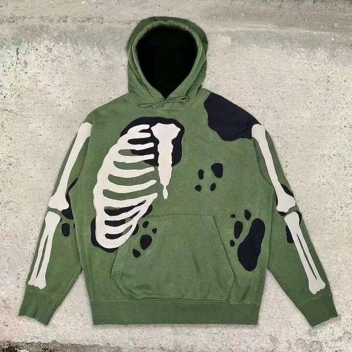 shanshi men hoodies designers New 2024 Halloween Skeleton 3D Digital Printed Hoodie Coat Cosplay Anime