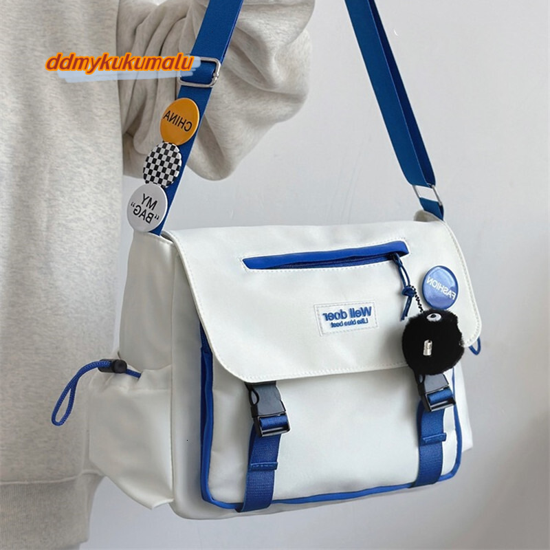 College Student School Crossbody Bags Female Men Versatile Large Capacity Nylon Waterproof Messenger Women One Shoulder Bag H7.4#16 ddmykukumalu