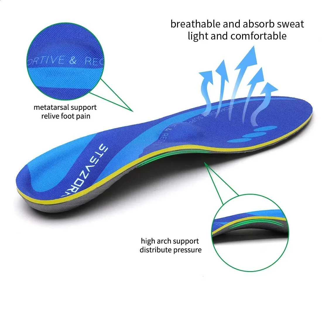 Arch Metatarsal Support Insole Plantar Fasciitis Ortic InsertFlat Feet Orthopedic Insoles Athletic Sneaker Heel Cushion Sole 240929