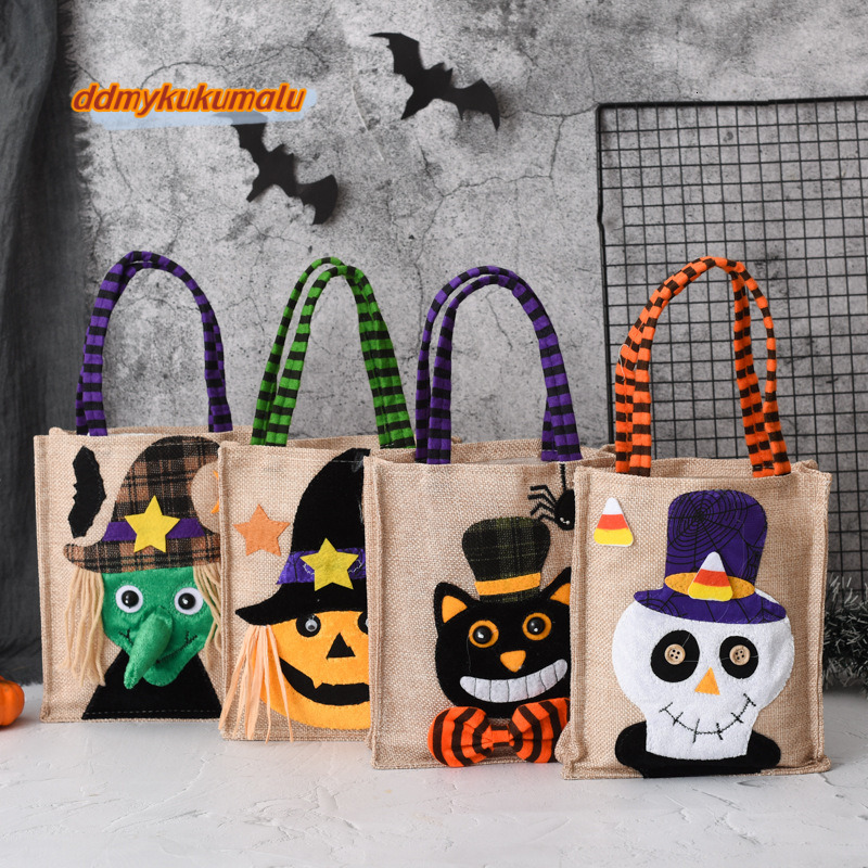 New Halloween Non woven Handbag Candy Ghost Festival Pumpkin Jewelry Prop Gift Bag #5 ddmykukumalu
