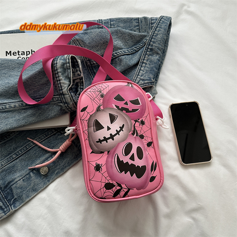 Spoof Halloween dark mobile phone women's mini shoulder bag, cartoon pattern graffiti, crossbody small bag #14 ddmykukumalu