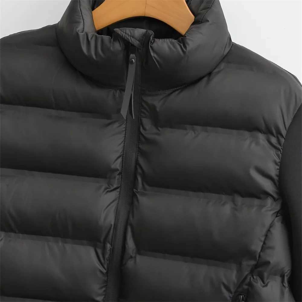 2024 autumn and winter new womens clothing European and American style fashionable versatile splicing short cotton jacketX241007