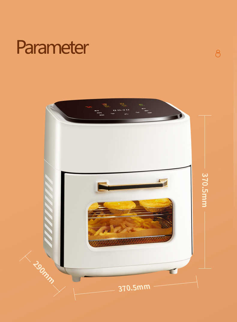 Air Fryers110V Visual Air Fryer Home Intelligent Air Fryer 15L Large Capacity Electric Oven Fryer And Chips Machine Y241007