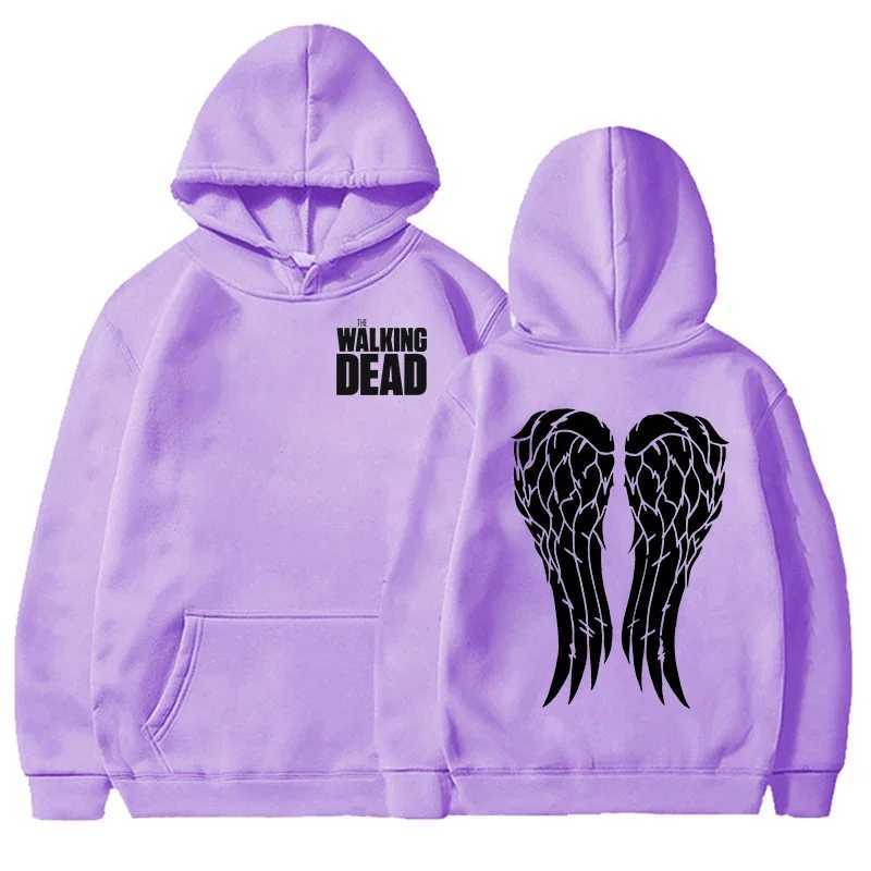 Men's Hoodies Sweatshirts New Fun Walking Dead Printed Hoodie for Womens Casual Floral Personalized Sports Shirt Plus Size Y241022KQU2