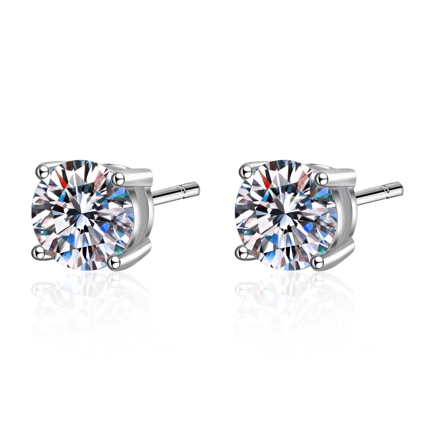14k gold minimalist jewelry 0.5ct Moissanite dia stud earring for female