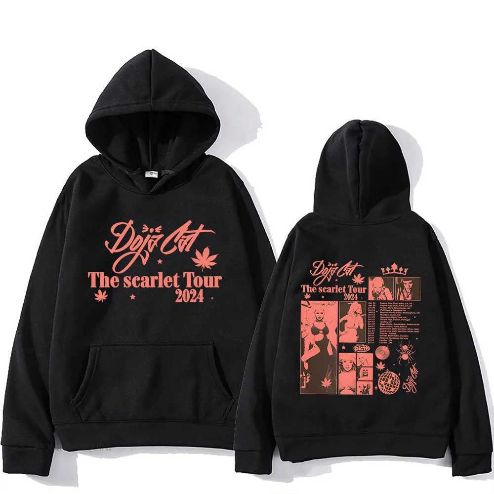 Mens Hoodies Sweatshirts Doja Cat The Scarlet Tour Hoodies Strtwear Hip Hop Long Slve Hooded Sweatshirts Sudaderas Cartoon Graphic Printing Pullover Y