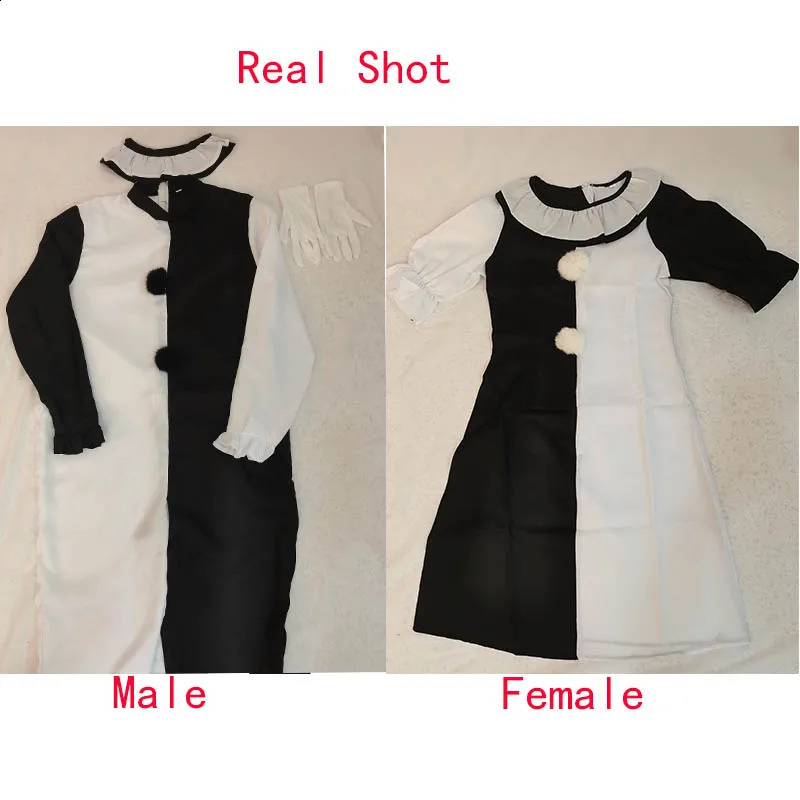 Terrifier cosplay costume for femalemale horror carnival party skin tightening black and white killer clown Halloween jumpsuit 241007