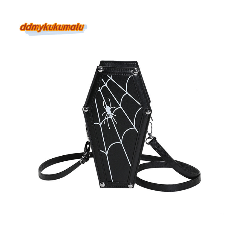 New Halloween Dark Style Personalized Ghost Coffin Gothic Skull Crossbody Women's Bag #20 ddmykukumalu