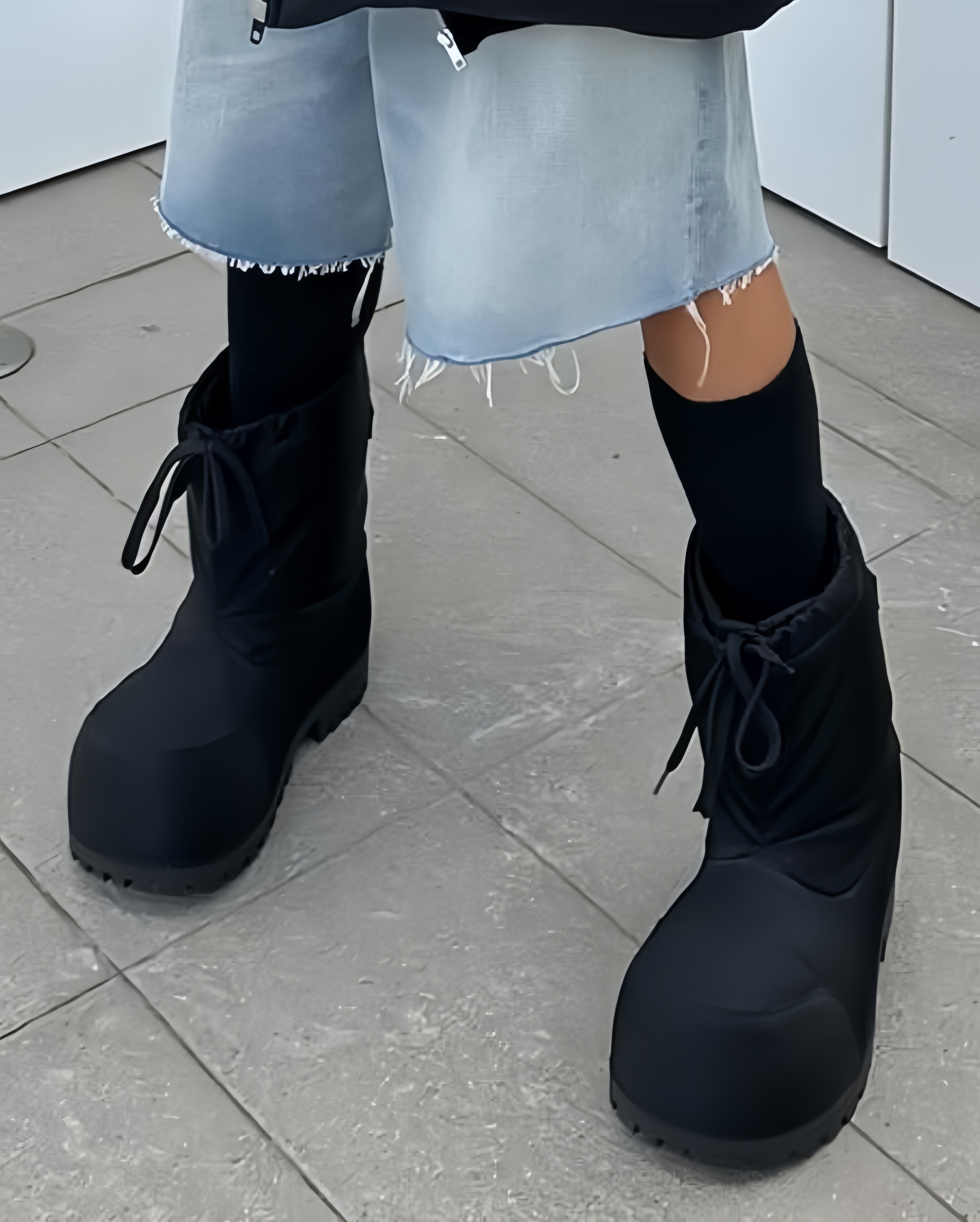 Designer Woman fur Ankle boot man Alaska Fur High Boot in brown split calfskin and white synthetic material is from several looks of Fall 24 Collection Bootie size 35-45