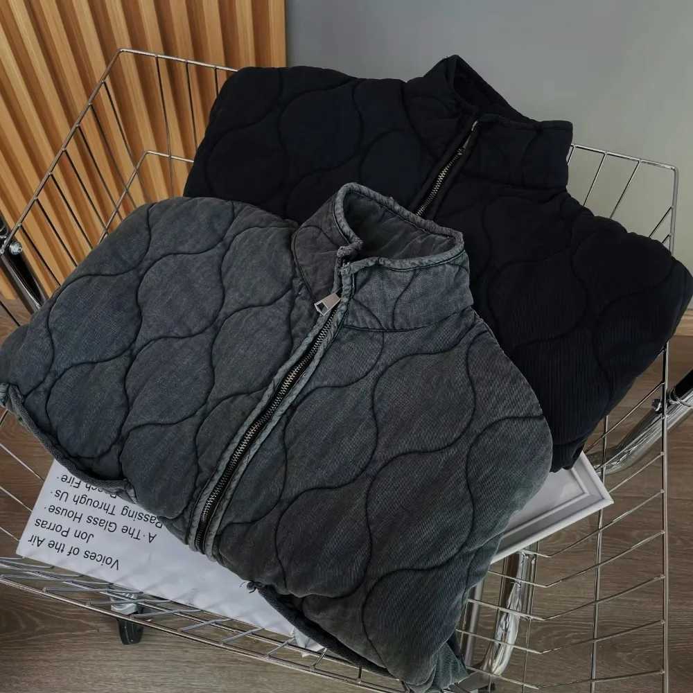 Womens Cotton Coat 2024 Winter Fashion Pocket Drawstring Warm Vintage Long Sleeve Zipper Female Outerwear Tops JacketX241007