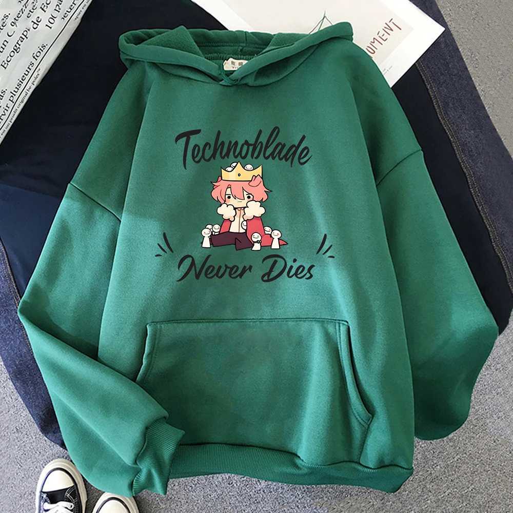 Mens Hoodies Sweatshirts Dream SMP Game Crewneck Hoodie Retro Style Technoblade Never Dies Print Sweatshirt Funny Cartoon Tops WomenMen Kawaii Hoodi Y