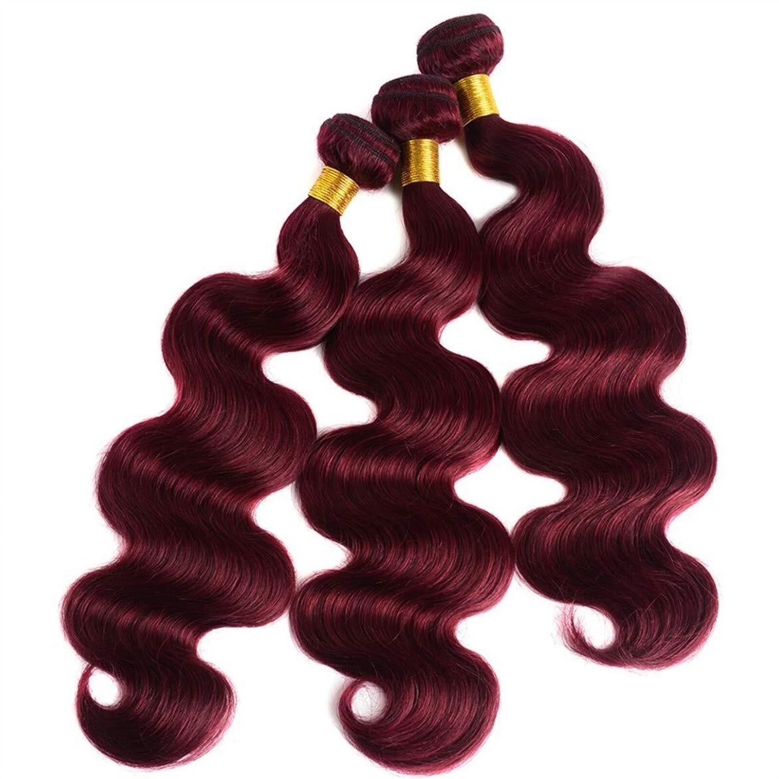 Bury Body Wave Brazilian Red Color Human Bundles #99J Bundle Hair Extensions synthetic hair Remy Weaving