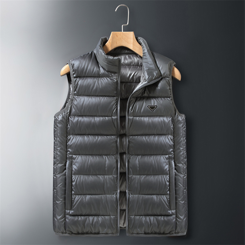 New 2024 Luxury Designer Vest Men's Down Cotton Vest Men's Winter Warm Casual Embroidered Triangle Brand Logo Jacket Matching Jacket Asian Size XL-6XL