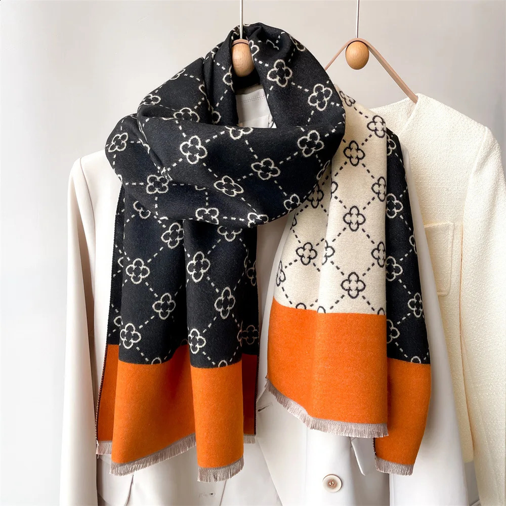 Winter Womens Scarf Double sided Cashmere Texture Scarf Warm Scarf Shawl Edition 241007