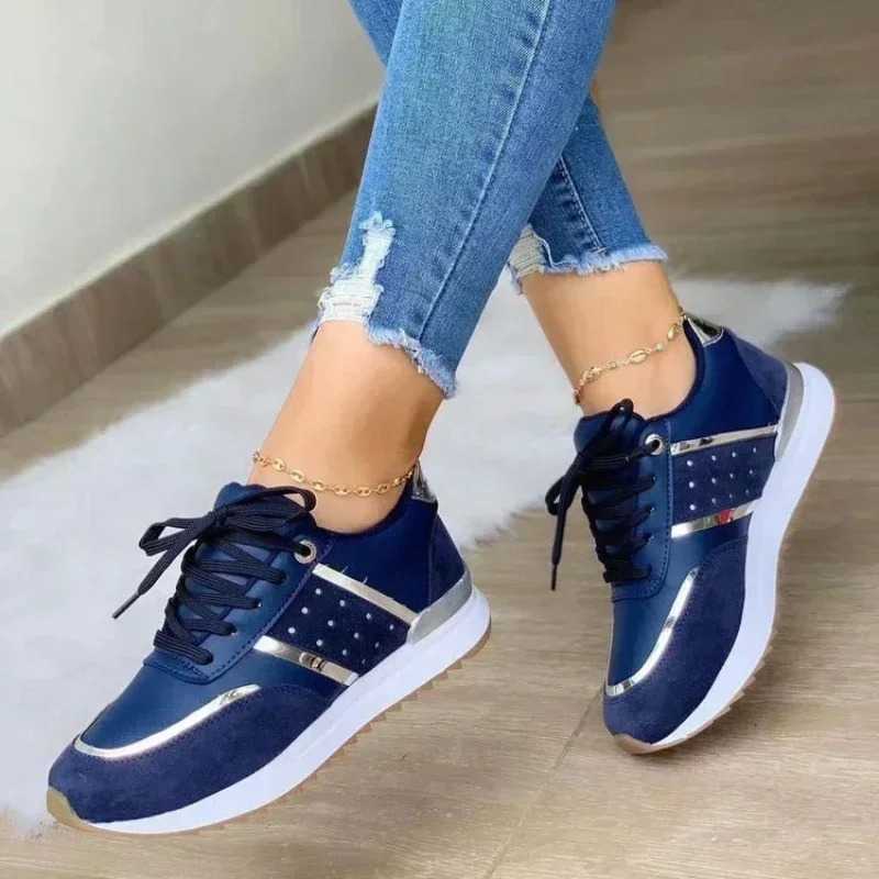 Womens wedge sports shoes lace breathable sports shoes casual platform shoes womens shoe designer shoes Zapatos Mujer Y241007