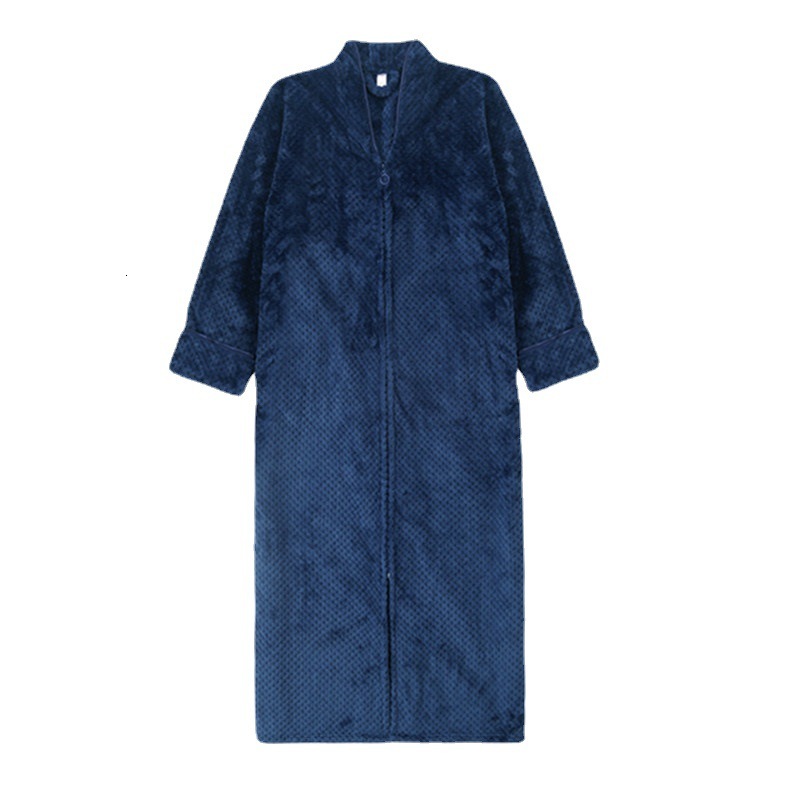 Designer Bathrobe, Flannel Couple's Thick Elongated Nightgown, Men's And Women's Plus Fat Nightgown