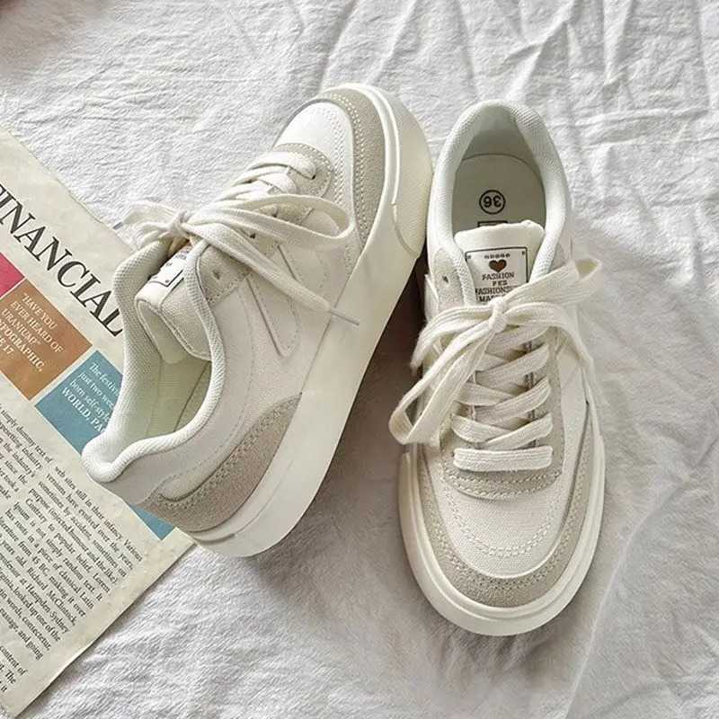 Womens thick soled canvas shoes for spring and summer 2024 niche original retro full matching sports shoes Hong Kong style Y241007