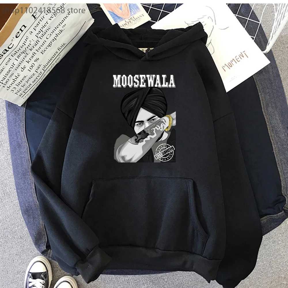 Men's Hoodies Sweatshirts Sidhu Moose Wala Men Hoodies Long Slve Indian Rapper Sweatshirt Hip Hop Strtwear Women O-neck Casual Female Tops Haraju