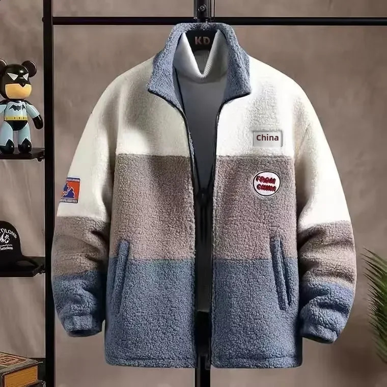 Winter mens wool top Korean style fashionable casual loose fit suitable for lining thick vibrating jacket 241007