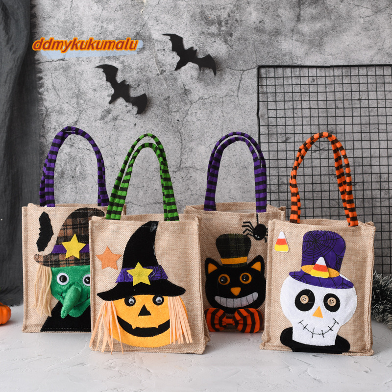 New Halloween Non woven Handbag Candy Ghost Festival Pumpkin Jewelry Prop Gift Bag #5 ddmykukumalu