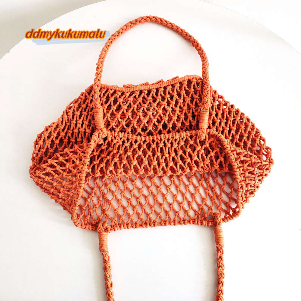 Casual Hollow Finshnet Women Shoulder Bags Rope Woven Large Tote Bag Handmade Summer Beach Handbags Big Bali Shopper Purses 2023 ddmykukumalu
