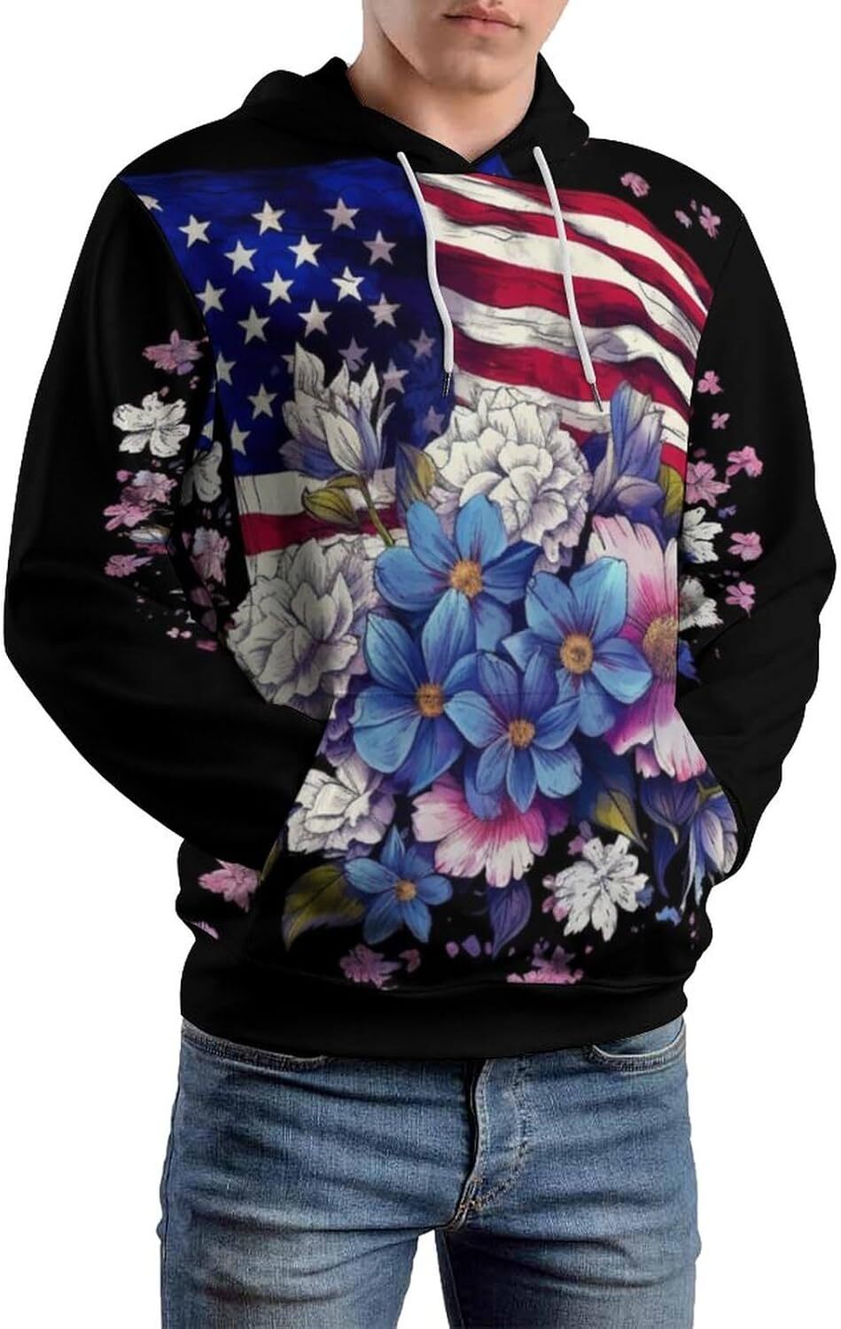 Hoodie For Mens Womens Mens Novelty Colorful Skull Hoodies American Flag Autumn Winter Casual Pullover Hoodie Graphic Hoodies Sweatshirt Comfort