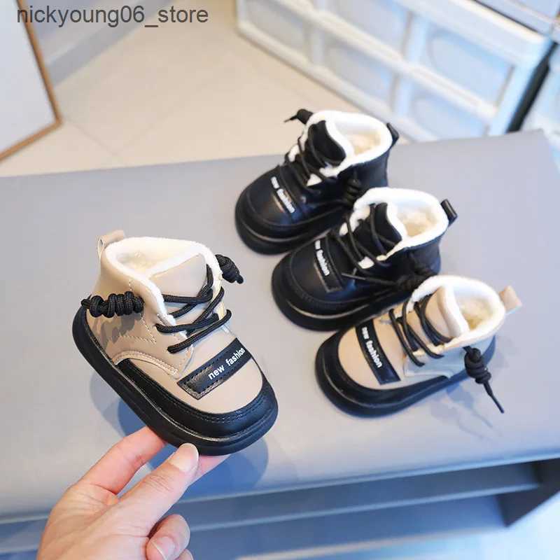 Boots Baby Shoes Plush Kids Boot Thick Snow Boots Cotton Shoe Winter Shoe for Girl Kids Shoe for Girl Toddler Shoes Ankle Boot Botas L240910