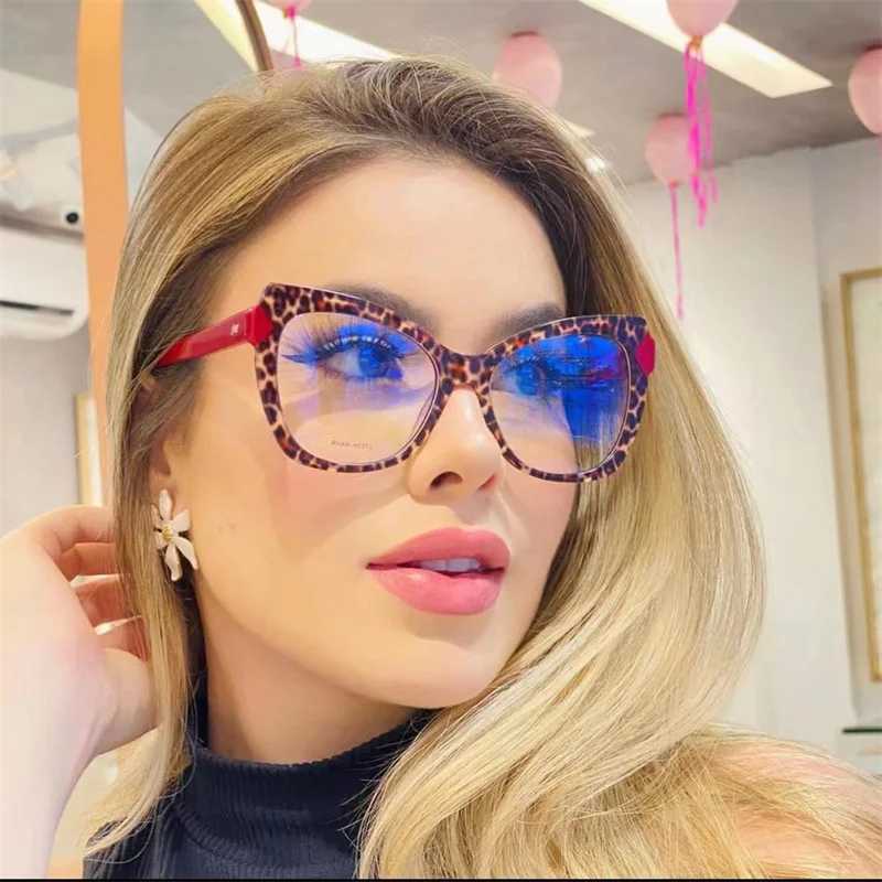 Womens Glasses 2024 Trend Cats Eye Flat Mirror TR90 Anti-blue Light Eyeglasses Frame Simple Glasses Oculos De Grau FemininoX241008