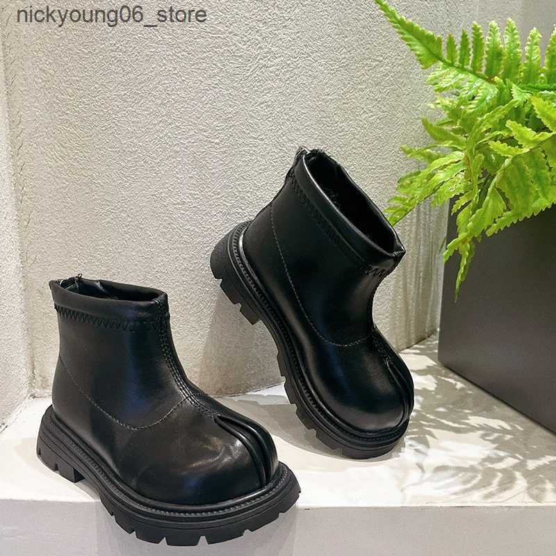 Boots Girl Winter Boots Solid Color Classic Children Platform Ankle Boots Fashion Warm Versatile Kids Causal Outdoor Cotton Boots New L240910