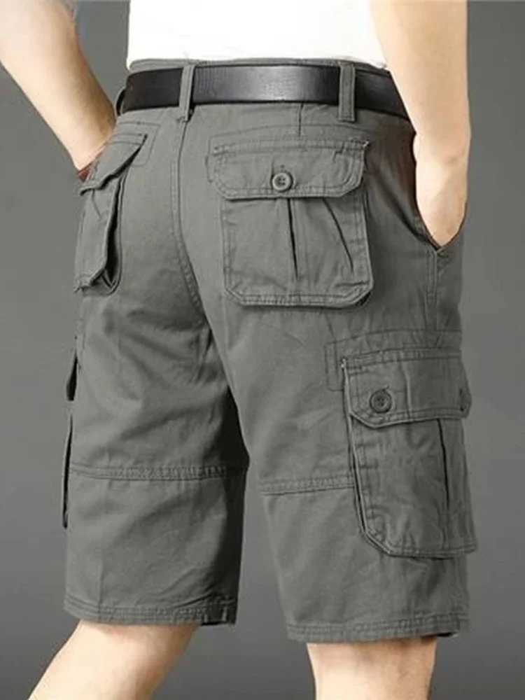 Bermuda mens combat khaki mens cargo shorts semi new retro Jorts design wide Khmer casualW240713