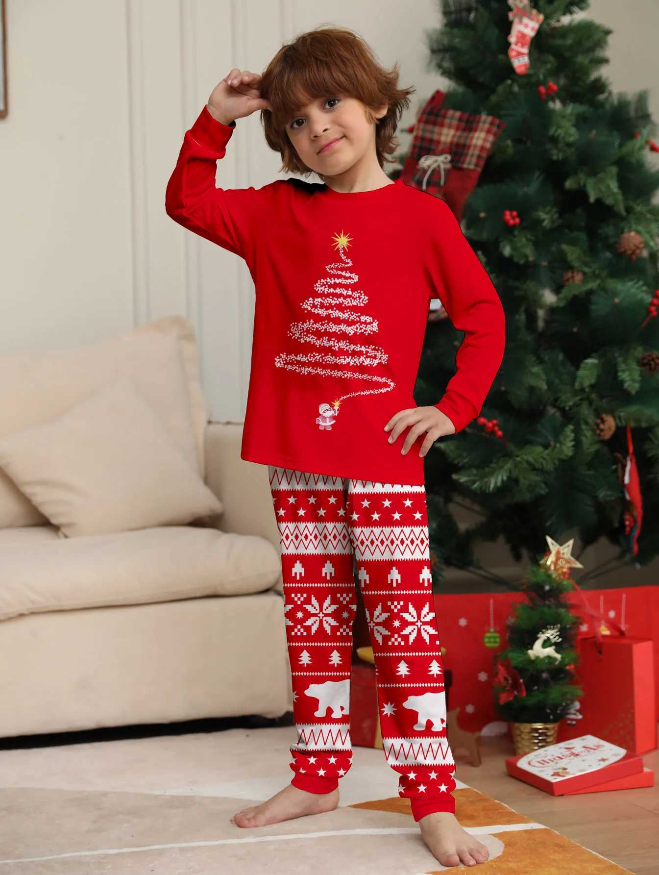 2024 Christmas Pajamas Baby Mom Child Daughter Mom Family Set Christmas Pajamas Long Sleeve Pajama Matching Set W241008