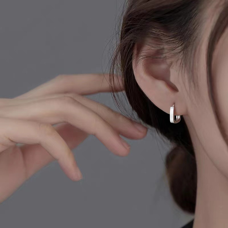 Pure sier needle niche light earrings, 2024 new women's earrings