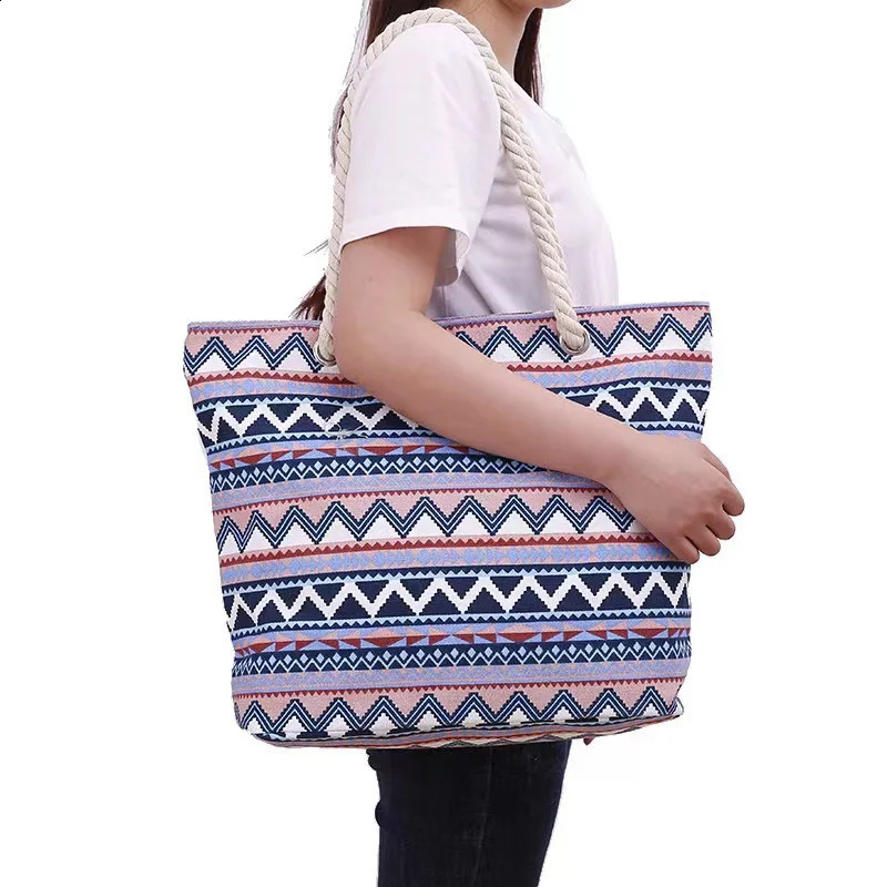 handbag womens colorful canvas bag vacation w240926