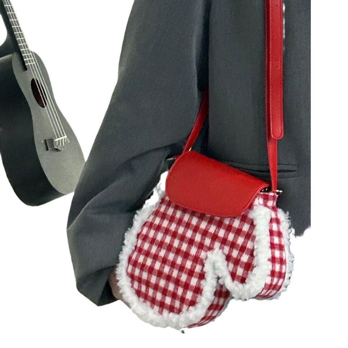 Autumn and winter bags Women new Christmas plaid glove bag niche mobile phone bag commuting single shoulder crossbody bag