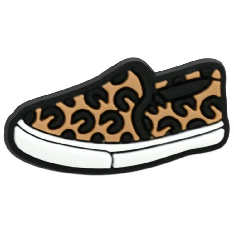 New Leopard print shoe flower DIY shoe accessories pvc soft hole shoe charms decoration buckle for clog bracelet wristband gift