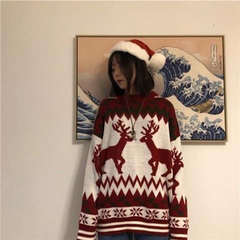 2024 designer's autumn and winter new men's and women's Christmas couple sweater Korean version slim fit fashionable knitted sweater su