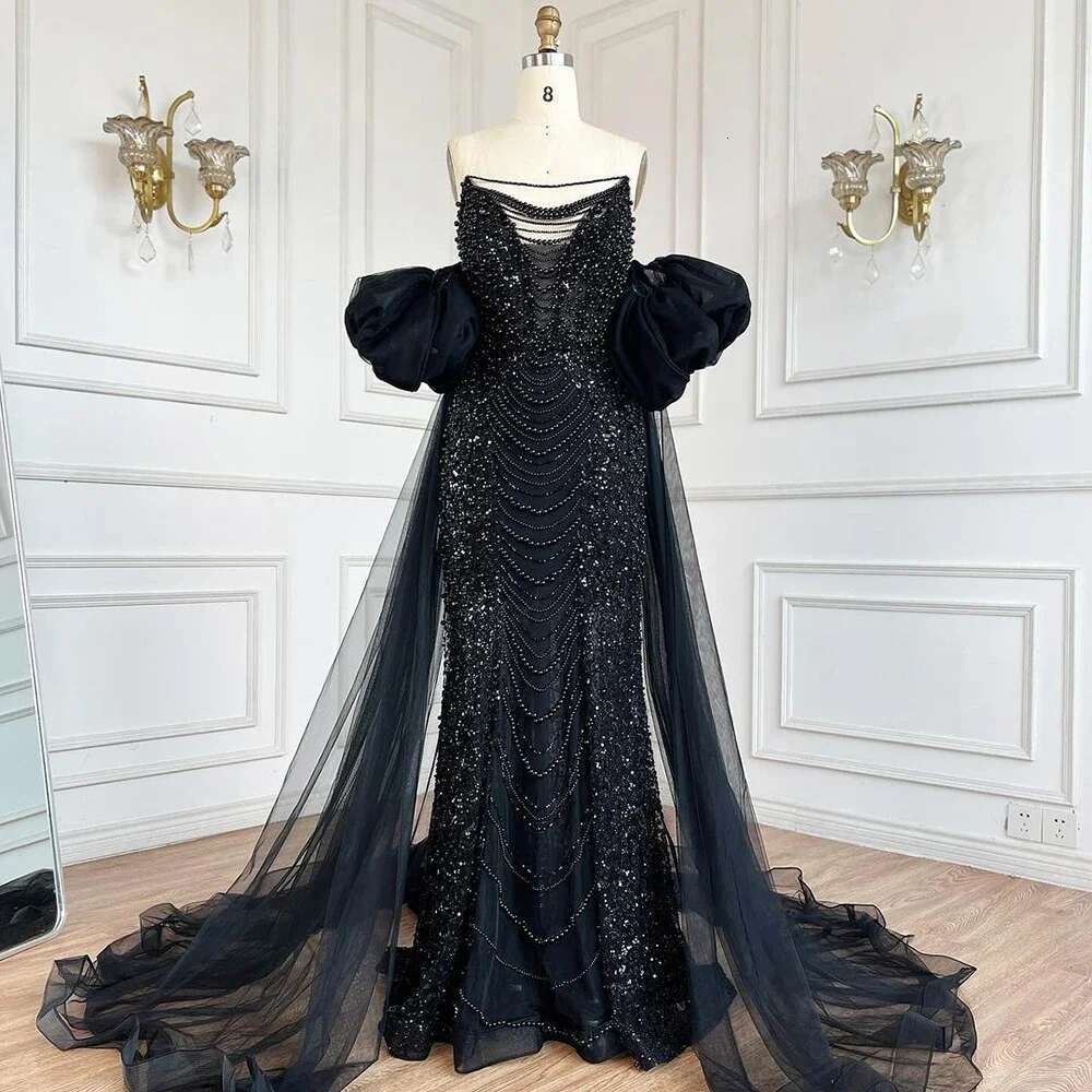 Serene Hill 2024 Lilac Evening Gown Vintage Half Puff Sleeve Dress with Cape Jacket Beaded Pearls for Women's Party GLA72653