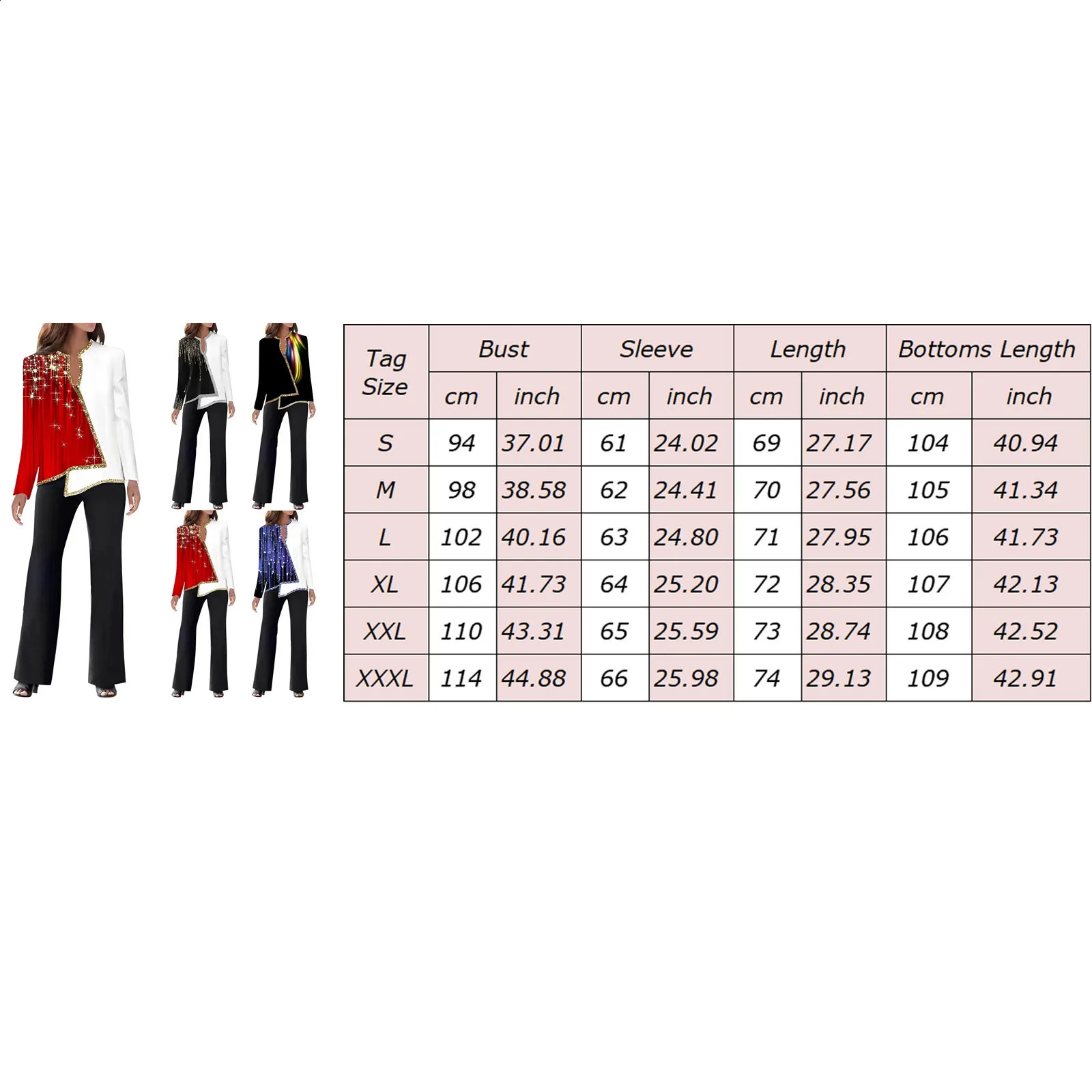 Set of 2 long sleeved tops loose wide leg pants Trouser twopiece wedding set suitable for small weddings 241008