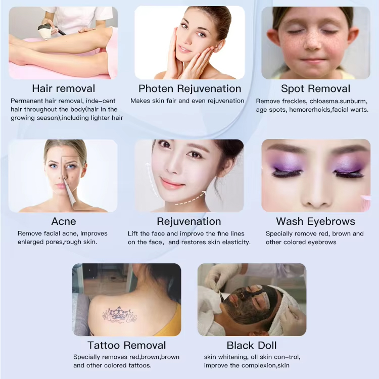 2025 Ice Titanium 808 755 1064 Diode Laser Hair Removal Picosecond Tattoo Removal Skin Brightening OPT Elight 3 Handles Upgrade Laser Beauty Machine