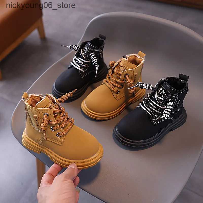 Boots New Kids Shoes Boots for Girl Spring Autumn Solid Color Boys Causal School Boots Fashion Versatile Children Platform Ankle Boots L240910