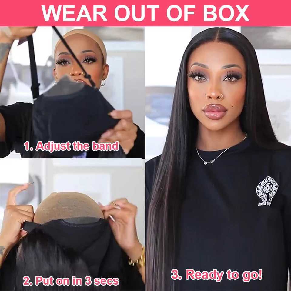 Straight Pre Cut Glueless Wig 100% Human Hair Ready To Wear And Go Pre Plucked HD Lace Wigs Real Human Hair For Women BrazilianXJ241008